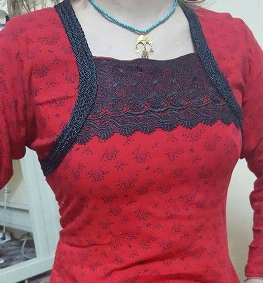 Churidar neck designs with lace cheap